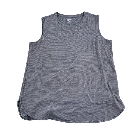 Lands End Gray Mens Sleeveless Tank Top M/L Cotton Blend - Picture 1 of 5